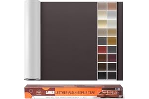 OAZ Extra Grande Patch per Riparazione in Pelle, 60 x 300 cm Kit di Riparazione in Pelle, Grandi Toppe Autoadesive in Pelle per Mobili, Sedili Auto, Divani, Sedili Dello Stivale Caffè