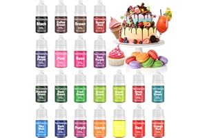 ROUCLO Lebensmittelfarbe - 22 Flüssige Lebensmittel Farben Set für Kuchen Backen, Getränken, Slime - Hochkonzentrierte & zuckerfrei Food Coloring, Farben Set für tortendeko, Aromen, Seifen