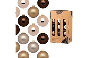 DecoLite: Weihnachtskugeln 6 cm Ø - 30er Set aus Glas inkl. Aufhänger | Hochwertige Christbaumkugeln für Weihnachtsbaum | Stilvolle Weihnachtsdeko in Kartonbox | Kugeln - Lounge - matt/glänzend