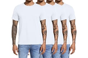 Boyzn Men's 3 or 4 Pack Cotton T-Shirts, Short/Long Sleeve Crewneck Sport Tees, Cotton Gym Workout Running Shirts for Men