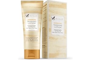 ECLAT SKINCARE Lozione autoabbronzante vegana, abbronzatura graduale naturale per pelli da chiare a medie, abbronzatura senza sole con burro di karitè biologico per idratare la pelle, 100 ml