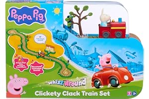 Peppa Pig Whizz Around Clickety Clack Train Set, Motorised Vehicles, Track Toys, Pre-school Toys