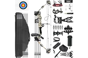 CENWTY Arco Compound Set Adulto 20-70 LBS Arco da Caccia e Pesca con L'Arco Freccia e Arco Composto Set Arco per Tiro con L'Arco Caccia Bersaglio Tiro Pratica Mancini Destrorsi