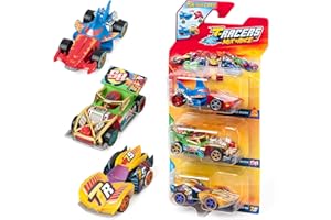 T-Racers Pack 3 Mix ´N Race – Pack de 3 Voitures à Collectionner. Chaque Voiture Peut être personnalisée en changeant, l’Avant, l’arrière ou Les Roues. Pack 3 sur 4