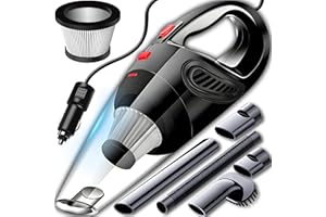 Retoo Aspirateur à Main 120W 12V, avec Filtre HEPA Réutilisable, Puissance d’Aspiration 4200 Pa, Accessoires Interchangeables, Câble de 4,8m, Design Compact et Silencieux