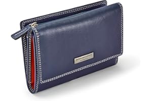 Woodland Leathers 100% Genuine Leather Ladies Purse and Wallet for Women, Multi Card Holder RFID Blocking Purses for Women with Coin Zipper Pocket and Cash Compartment