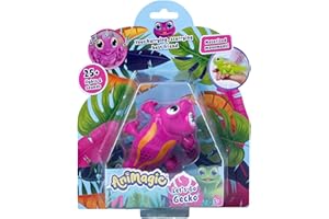 Animagic - Let's Go Gecko Rose - Ton Nouvel Ami Animal Interactif - Jouet Electronique - Compagnon Doux - A Partir de 5 Ans - Plus de 50 Lumières et Sons Amusants
