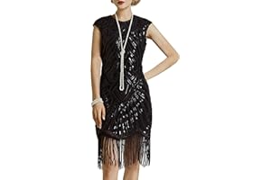 BABEYOND Robe Flapper Charleston Vintage Robe de Bal Robe de soirée Robe de Cocktail Paillettes Femme pour années 20 Gatsby Le Magnifique