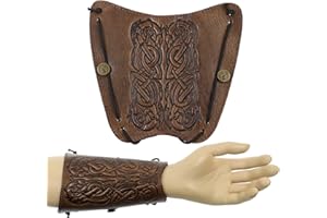 ‎JACKALOPE ARCHERY Jackalope Dragun - Shield - Armschutz, aus weichem Leder mit Ornament, Ausrüstung beim Bogenschießen