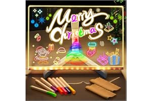 KutaKuta LED Note Board with 7 Colors Pen, Magic Light up Drawing Board Led Drawing Boards Led Note Board with Colours, Dry Erase Board with Stand Light up Acrylic Drawing Board for Home Cafe