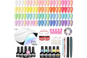 VANREESA Kit Semipermanente Unghie, 20 Colori Smalto Semipermanente Unghie con Base e Top Coat, Kit Unghie Gel Completo con Lampada per Unghie 36W U V/LED, Regali per Donna