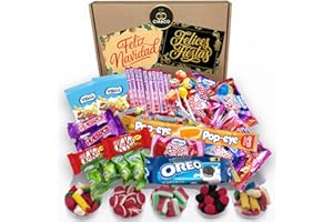 CIA&CO Lote Regalo de +45 Chuches y Chocolatinas y 450g de Gominolas Sin Gluten – Incluye Kit Kat, Huesitos, Galletas Oreo y Más – Ideal para Niños y no tan niños con Tarjeta y Dedicatoria Personalizable