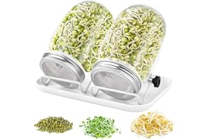 FoiiLiio Barattolo Germogliatore Set, Kit di Barattoli per Germogliamento di Semi, Barattoli Germinazione con Bianco Vaschette di Germinazione per Broccoli, germogli e Semi
