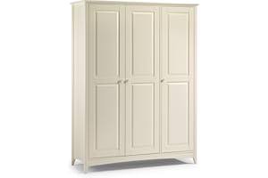 Julian Bowen Cameo 3 Door Wardrobe, Stone White