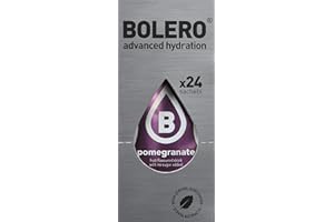 BOLÉRO Bolero Bebida Instantánea sin Azúcar, Sabor Granada - Paquete de 24 x 9 gr - Total: 216 gr