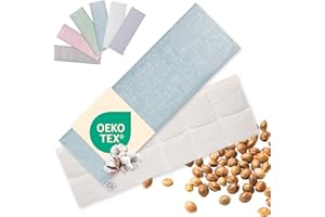 ‎FURORA SELECTED Kirschkernkissen Mikrowelle XXL 60x20cm lang : OEKO TEX, bio schadstofffrei | Körnerkissen GROß (Bauch, Rücken, Schulter, Nacken) - Traubenkernkissen Wärmekissen Geschenk (Blau)