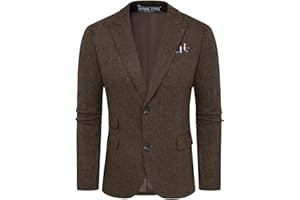PJ PAUL JONES Sakko Herren Vintage British Blazer 2 Knöpfe Business Anzugjacke Tweed Sakko