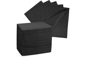 Annhua Dental Bibs 90 Pcs Waterproof Tattoo Bibs with 3 Ply, 13 x 18 Inches Disposable Nail Mats for Tattoo Supplies| Nail Salon| Dental Clinic| Patient Feeding - Black