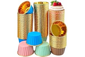 LOVESMILE 200 Pezzi Pirottini per Muffin, 4 Colori Pirottini Muffin, Alluminio Pirottini Carta, Pirottini per Muffin Carta, Pirottini Cupcake Adatto per Caramelle Muffin Biscotti Torte Snack Dolce