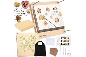 OFC LENW Large Flower Press Kit, 10 Layers 11x11 inch (28x28cm) Wooden Flower Pressing Kit with Storage Bag, DIY Arts Dried Flowers Leaf Plant Press Kit for Children Adults Crafts Lovers Gift, Outdoor Learning