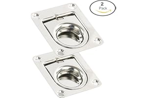Amarine Made Rectangular Recessed Hatch, Spring Loaded Lifting Ring for Boat Hatch 2-3/16” x 3", 2-3/16” x 2-9/16",1-1/2” x 1-3/4” Option (Pack of 2)