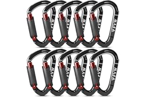 RIGINADO Karabiner Klettern Kletterausrüstung,UIAA-Zertifiziert 25KN Auto Locking Kletterkarabiner Clips für Hängematten, Schaukel, Locking Hundele