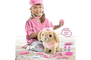 Koonie Interaktives Spielzeug Hund der Läuft Und Bellt, Elektrischer Hund mit Funktion, Laufender Hund Spielzeug für Kinder, Elektronisches Tierchen für 2 3 4 Jahre Alte Mädchen Jungen