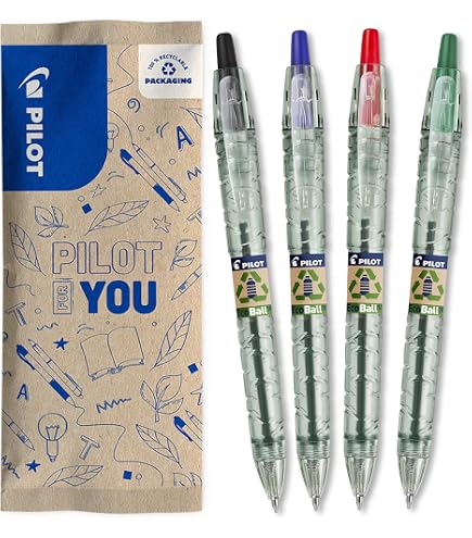 Pilot Pen B2P Kugelschreiber – 3er Set Schwarz, Blau, Grün, Dokumentenecht, 0,7 Mm