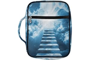 Dajingkj Bibbia Cover per donna uomo grande formato Bibbia caso con tasche cinturino zip libro biblico organizzatore borsa da chiesa Tote Bibbia accessori con manico