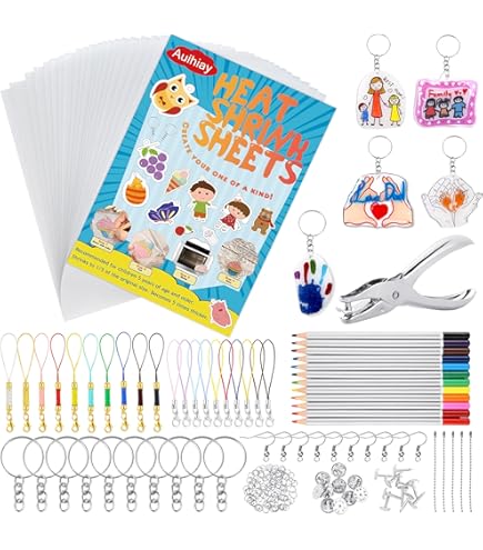 Kit De Feuilles De Film Thermorétractable DIY Feuilles De Plastique Retractables Artisanales Porte Cles Boucle Oreille Accessoires Pour Artisanat 94518767