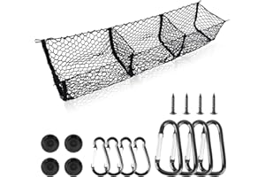 KAISHENGYUAN Upgrade Cargo Net Trunk Bed Organizer for Ford/Dodge/GMC/Chevy Silverado/Toyota/Nissan/Honda/Lincoln and Pickup Truck, 59" Longer Mesh Storage Net Heavy Duty Cargo Net with 3 Detachable Pocket