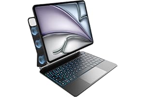 pankeybd Keyboard Case for iPad Air 13 inch (M3 2025 / M2 2024) and iPad Pro 12.9 inch(6th,5th,4th,3rd Generation),7 Colour Backlit, Multi-Touch Trackpad, Floating Magnetic Design, Black