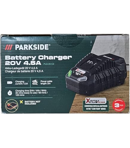 Pack De Batteries Parkside X12VTEAM – 2 Batteries 12V (2Ah + 4Ah) + Chargeur Rapide – NEUF