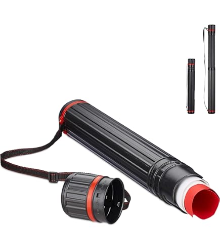 Tubo Portadisegni In Plastica - Lunghezza 40 Cm, Diametro 8 Cm, Per Poster E Carte - Foto 9