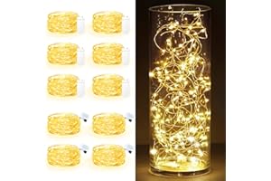 Maxee 10 sztuk ciepłych lampek LED 3 m, wodoszczelny, do majsterkowania, na imprezę, do nastrojowych świateł, Halloween, dekoracja wewnątrz i na zewnątrz, 4 sztuki kwadratowych + 6 płaskich łańcuchów