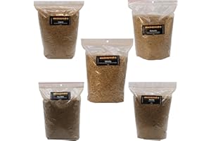 ‎WWW.SMOKERHOLZ24.DE BBQ PLAG Räuchermehl SET Räucherspäne Mix aus Barriquefass/Eichenfässern 5X 200g Räuchermehl-Rotwein Räuchermehl-Brandy Räuchermehl-Fino Räuchermehl-Cognac und Whisky-Räuchermehl zusammen 1 Kg BBQ