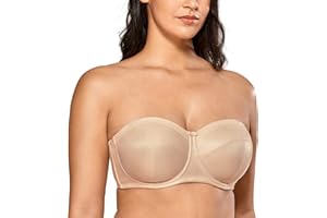DELIMIRA Damski Biustonosz Bez Ramiączek Plus Rozmiar Fiszbiny Kabriolet Bez Wyściełania