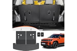 GALVAGNITE Cargo Mat for 2024 2025 Hyundai Santa Fe (Fit Hybrid and Fuel), All-Weather TPE 2-in-1 Cargo Mat with Backrest Mats Protector for Santa Fe Accessories (Trunk Mat with Backrest Mat)