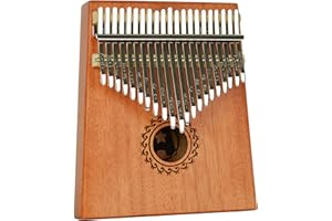 A-Star Piano à pouce Kalimba 21 touches avec corps en acajou - Comprend un marteau d'accord, un guide de jeu et des protecteurs de pouce