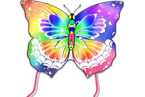 Crogift Butterfly Kite, Outside Toys For Kids, kites for children, 127cm X 76cm, Kites Easy To Fly, Idea Gift For Children Outdoor Games And Activities, Includes Kite String, Bag And Kite Handle
