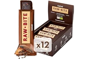 ‎RAWBITE Raw Bite Rohkost Riegel Cacao, 12er Pack (12 x 50 g)