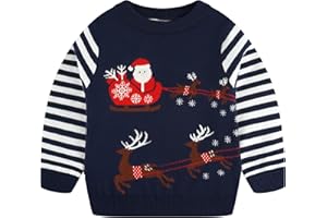 Fandecie Enfants garçons tricoté Rennes de Noël Noël Nouveauté Pull 2 à 6 Ans