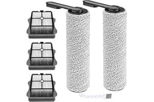 Rrochio Accessoires pour Tineco FLOOR ONE S5 Pro 2, Brosse de Rouleau et Filtre HEPA pour Aspirateur Tineco FLOOR ONE S5, S5 Pro, S5 Extreme Ensembles de Rechange Laveur Sec et Humide de Nettoyage
