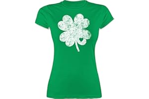 Shirtracer - Shirt Damen - St. Patricks Day - Vierblättriges Kleeblatt Glücksbringer Shamrock