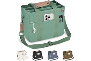 HOMESPON HOMESOPN Canvas Tote Bag for Women Handbag with Compartments and Multi-Pocket for Work School and Travel(Green)