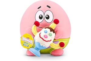 Snackles 14-inch Licensed Character SpongeBob Squarepants Plush (PATRICK STAR) by ZURU, Soft Doll and Cuddly Pillow Toy with Snack Accessory