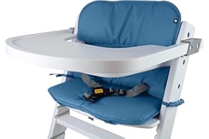 Tinydo® Universal Hochstuhl-Sitzkissen optimal für Timba Safety 1st. und alle gängigen Treppenhochstühle - 2teilg. Set mit Memory-Schaum Sitzverkleinerer-Auflage für Babystühle rutschfest (Blau)