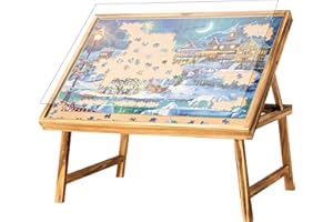 Becko US Table de puzzle pour adultes, plateau de puzzle standard original en bois, planche de puzzle pliable avec surface antidérapante, planche de puzzle réglable jusqu'à 1000 pièces