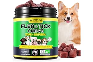 HRAMEX 150pcs Flea and Tick Prevention for Dogs Chewables, Natural Flea and Tick Supplement for Dogs Chews, Oral Flea Pills, Flea & Tick Control Supplement for All Breeds and Ages Dogs