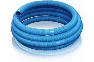 TEICHTIP Wiltec Manguera de piscina 9 m ⌀32 mm 165 g/m azul con manguitos, manguera de bomba para piscinas, tubo de aspiración, manguera solar